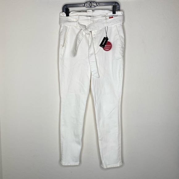 Express NWT denim perfect cropped belted jeans 10 - Picture 8 of 10